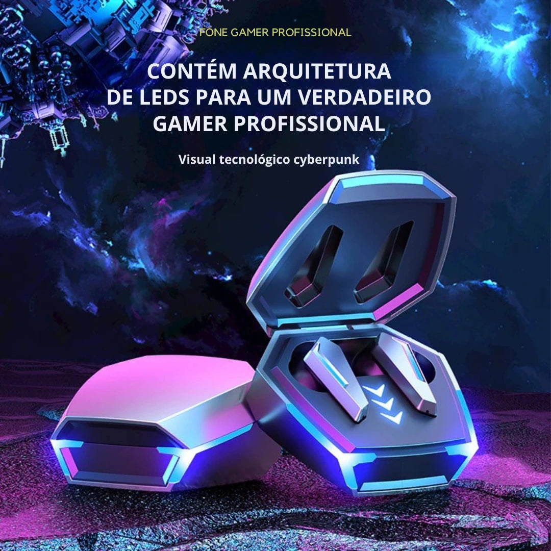 Fone Sem Fio Gamer Cyberpunk Tecsire M10 Bluetooth