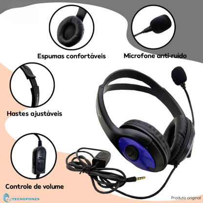 Fone Com Fio Headphone Gamer Para Pc Ps4 Xbox One